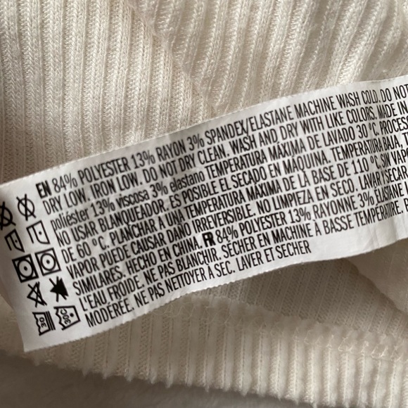 White Ribbed Dolman Sleeve Chocker Top - Picture 5 of 7